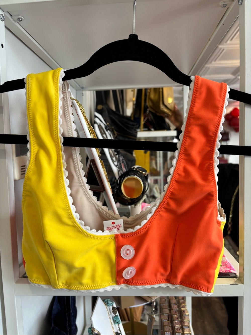 Colorblock Yellow & Orange Swimsuit - Picture 2 of 6